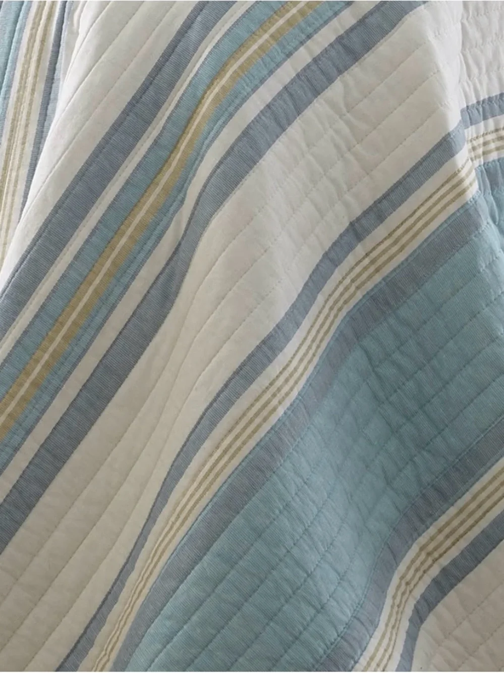 Coastal Stripe Blue and White Quilt Set Levtex